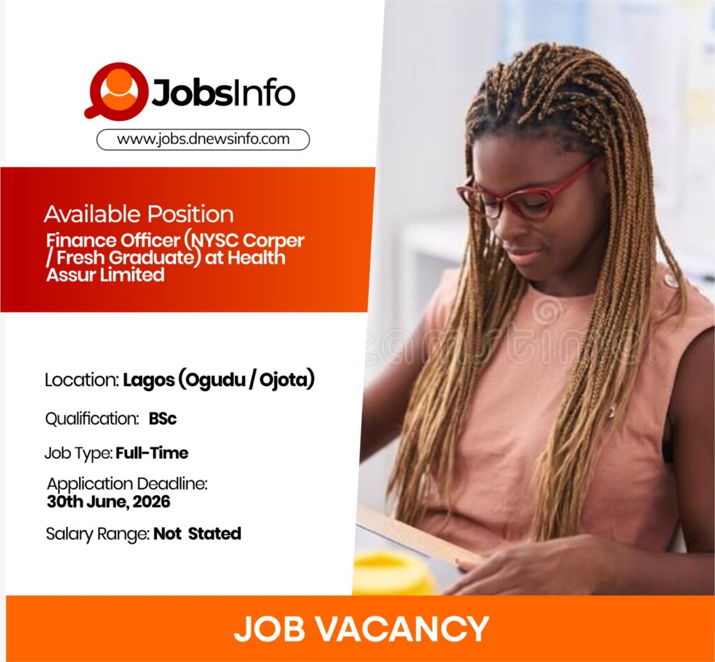 Finance Officer (NYSC Corper / Fresh Graduate) at Health Assur Limited