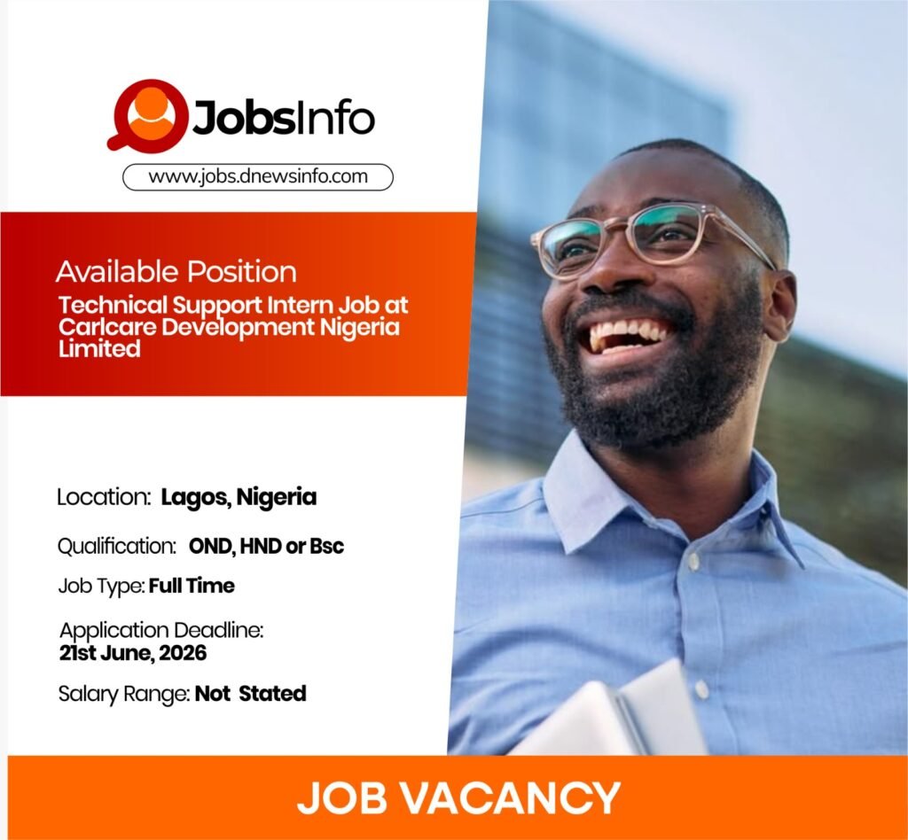 Technical Support Intern Job at Carlcare Development Nigeria Limited