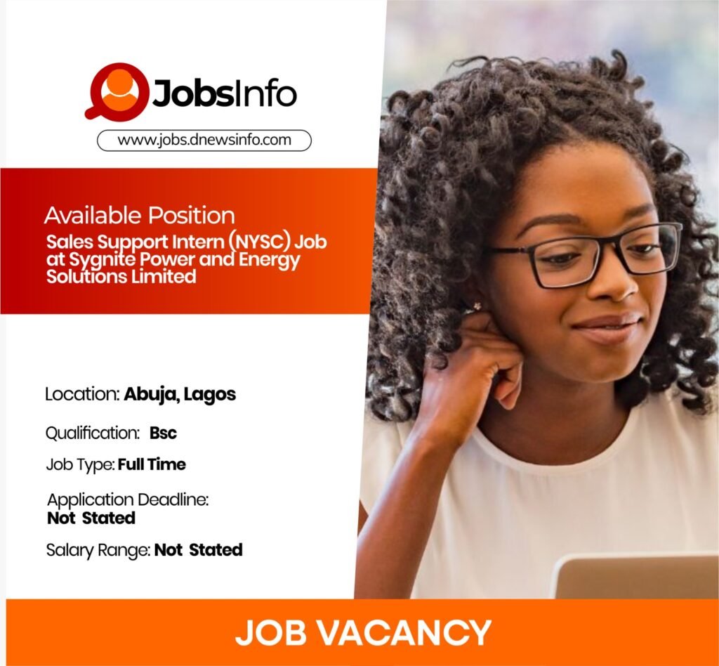 Sales Support Intern (NYSC) Job at Sygnite Power and Energy Solutions Limited