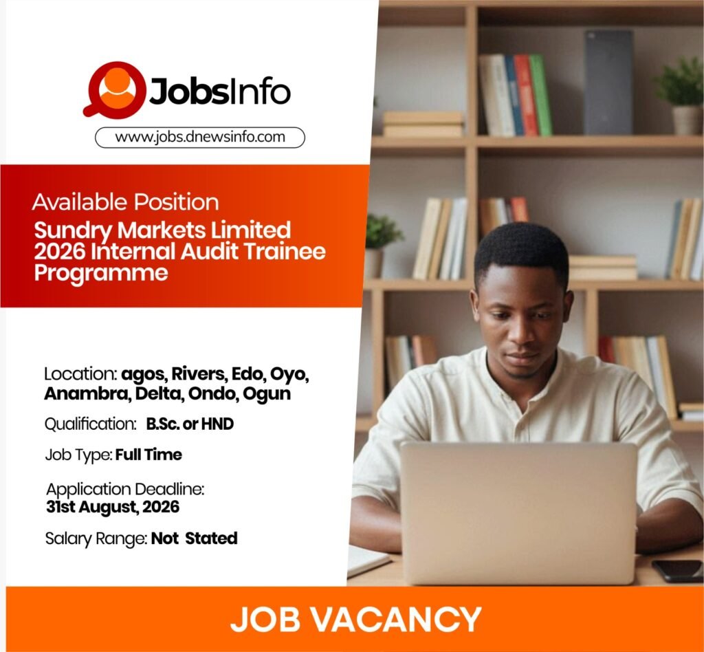 Sundry Markets Limited 2026 Internal Audit Trainee Programme