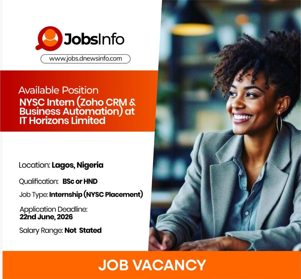 NYSC Intern (Zoho CRM & Business Automation) at IT Horizons Limited