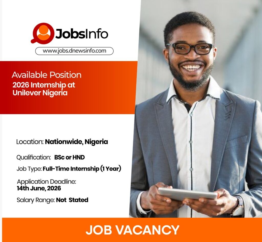 2026 Internship at Unilever Nigeria