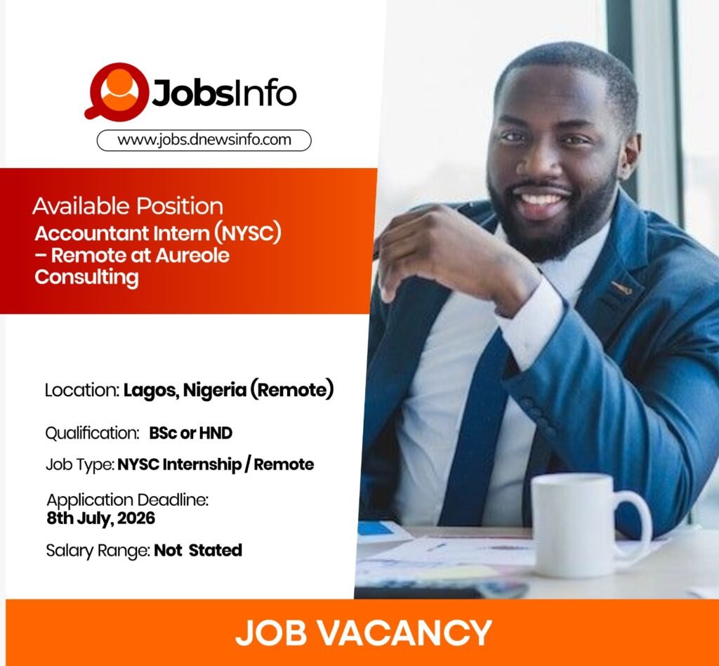 Accountant Intern (NYSC) – Remote at Aureole Consulting