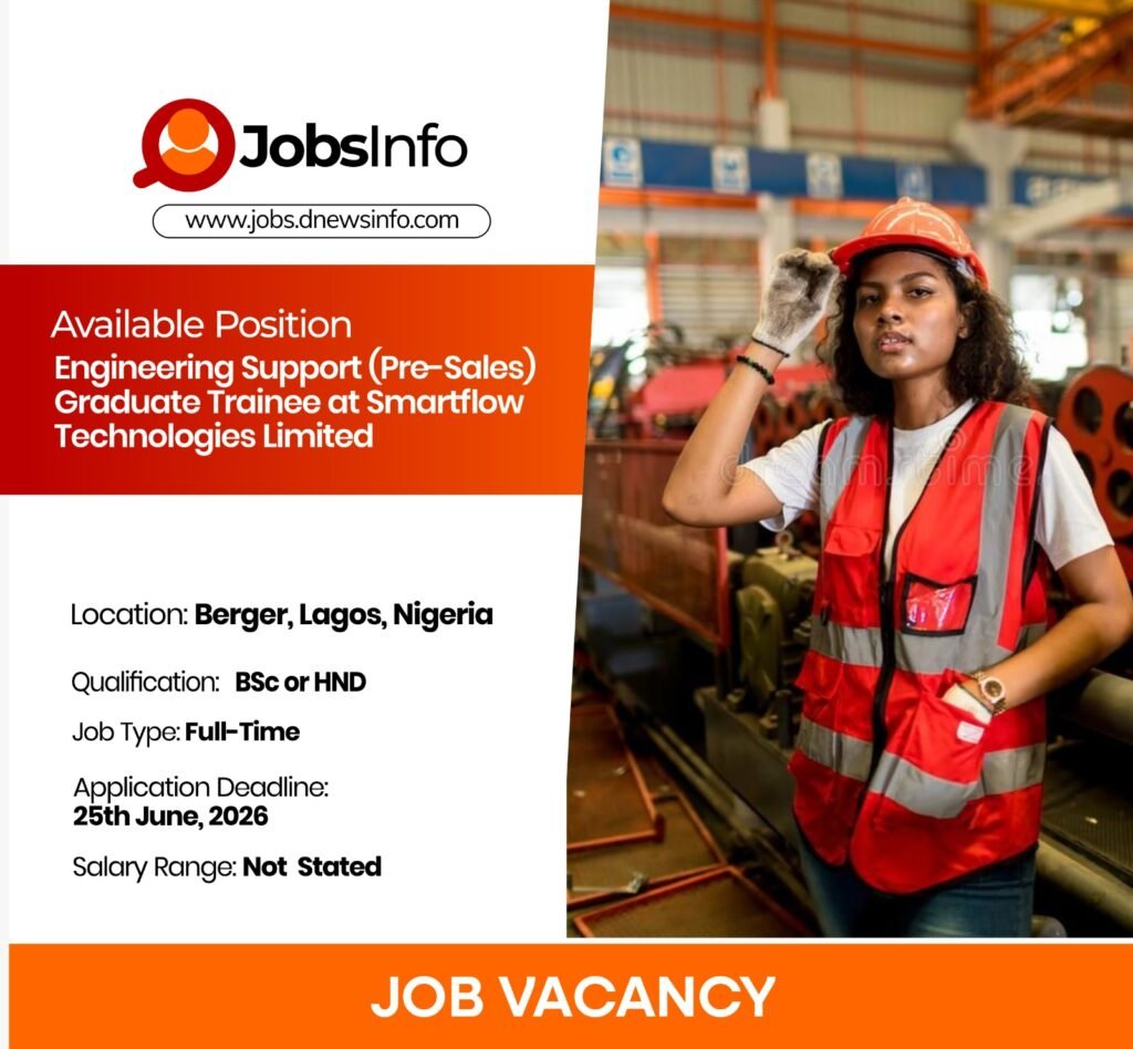 Engineering Support (Pre-Sales) Graduate Trainee at Smartflow Technologies Limited