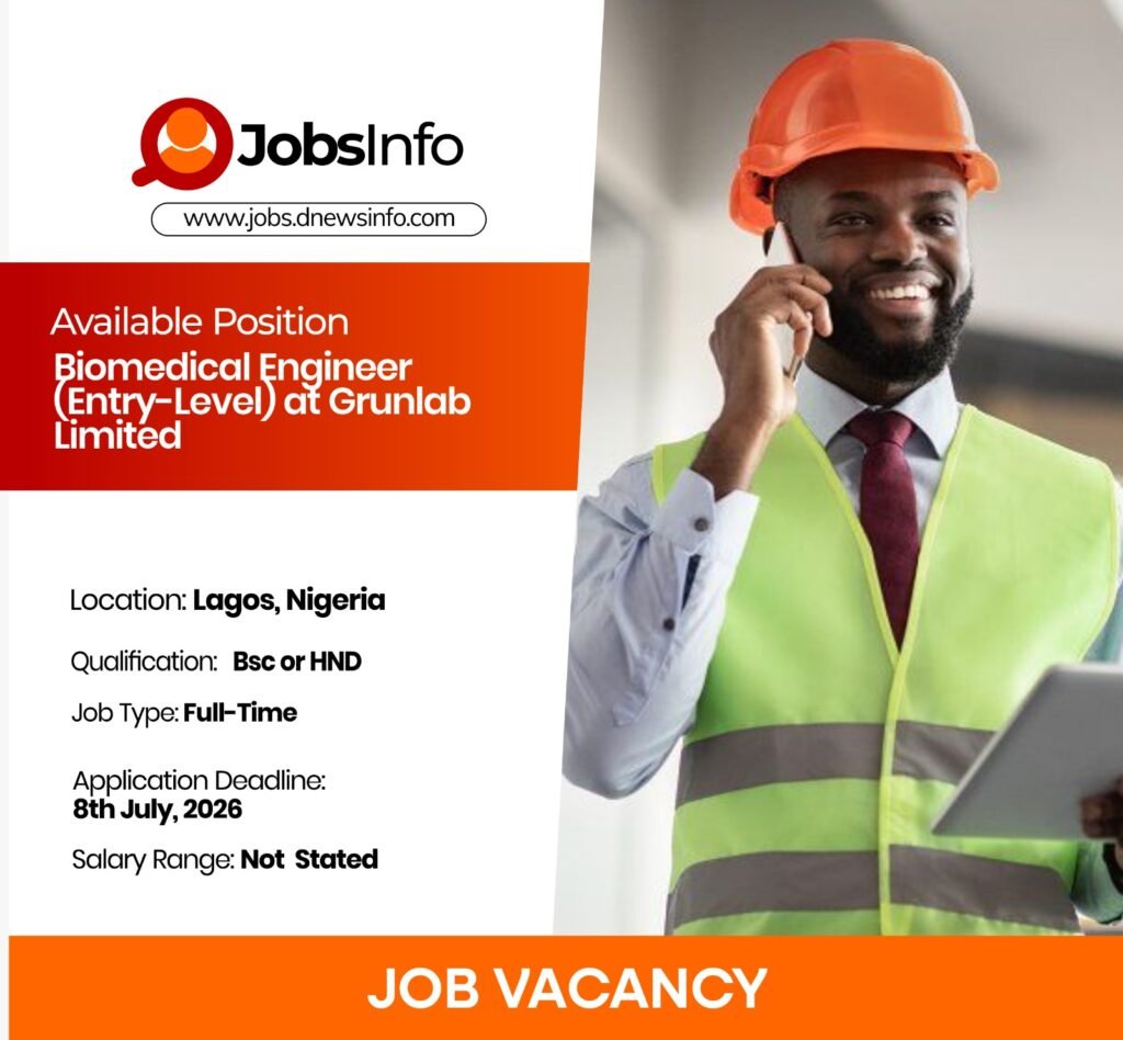 Biomedical Engineer (Entry-Level) at Grunlab Limited