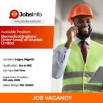 Biomedical Engineer (Entry-Level) at Grunlab Limited