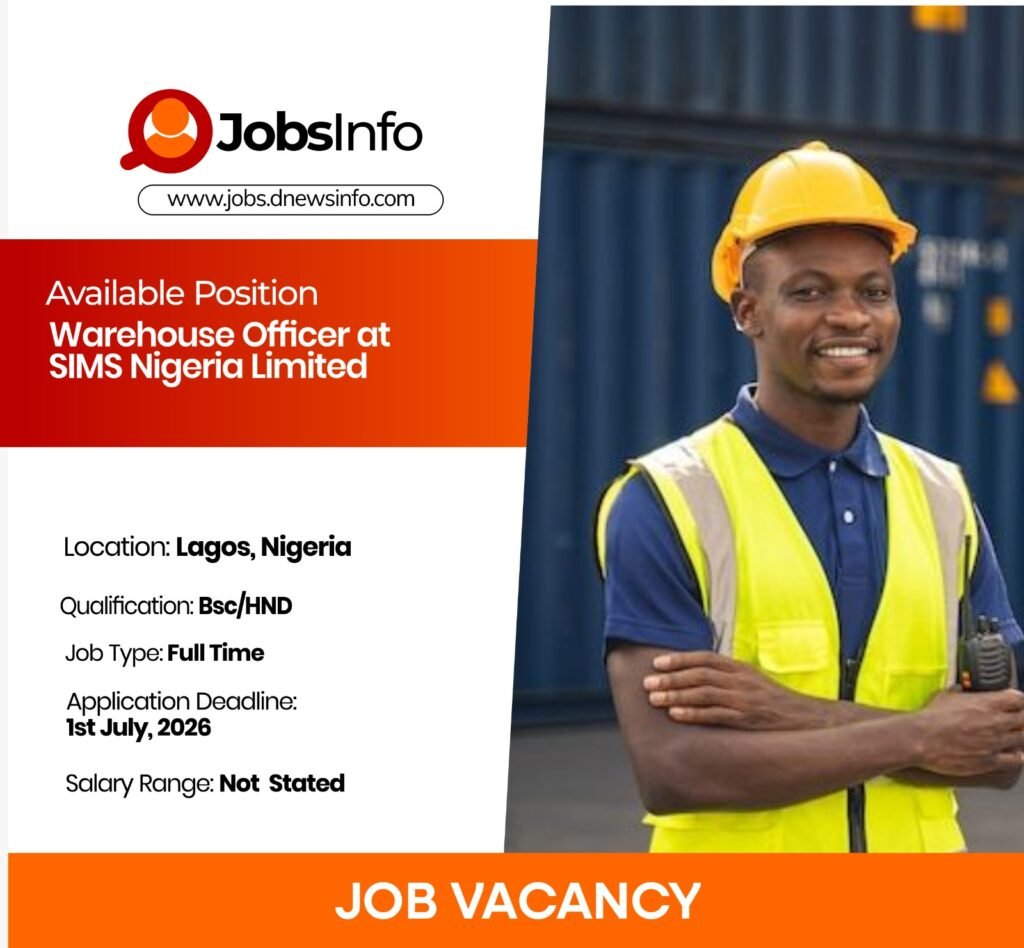 Warehouse Officer at SIMS Nigeria Limited