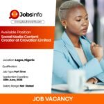 Social Media Content Creator at Crovation Limited