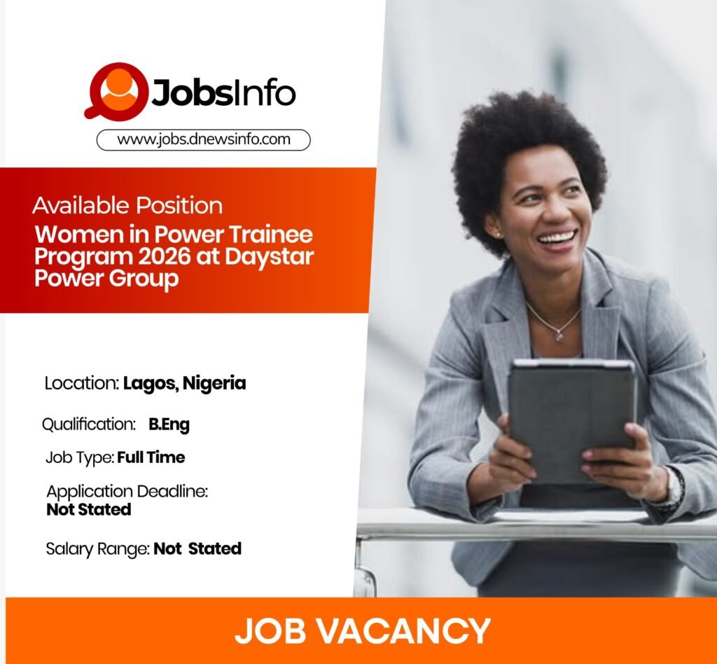Women in Power Trainee Program 2026 at Daystar Power Group
