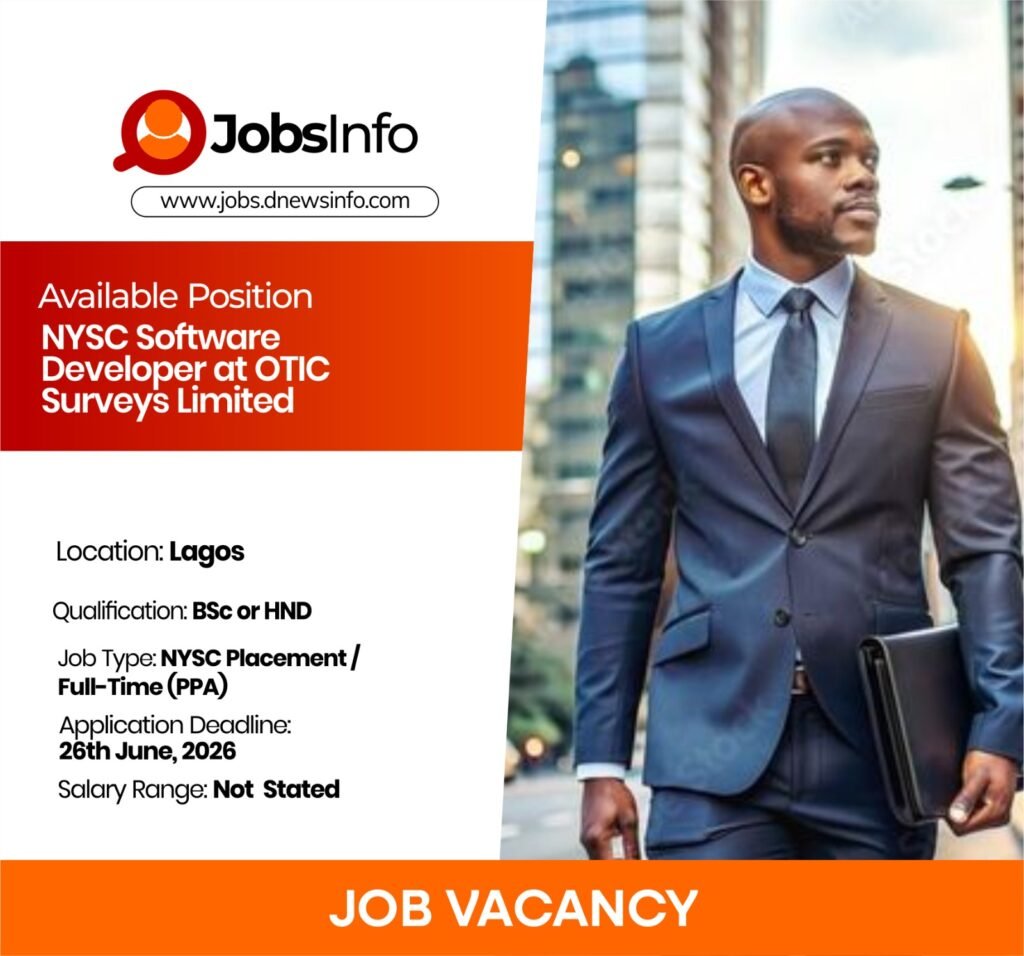 NYSC Software Developer at OTIC Surveys Limited