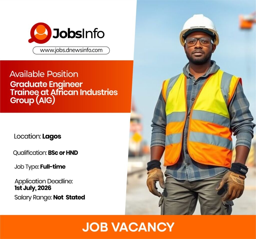 Graduate Engineer Trainee at African Industries Group (AIG)