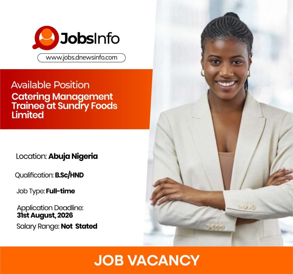 Catering Management Trainee at Sundry Foods Limited