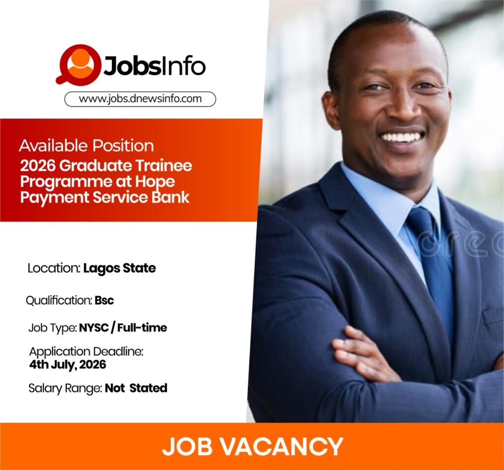 2026 Graduate Trainee Programme at Hope Payment Service Bank