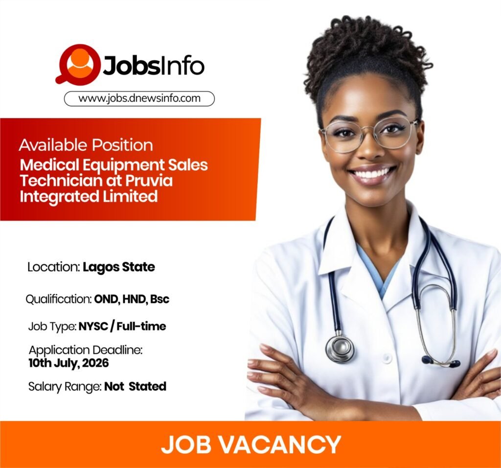 Medical Equipment Sales Technician at Pruvia Integrated Limited