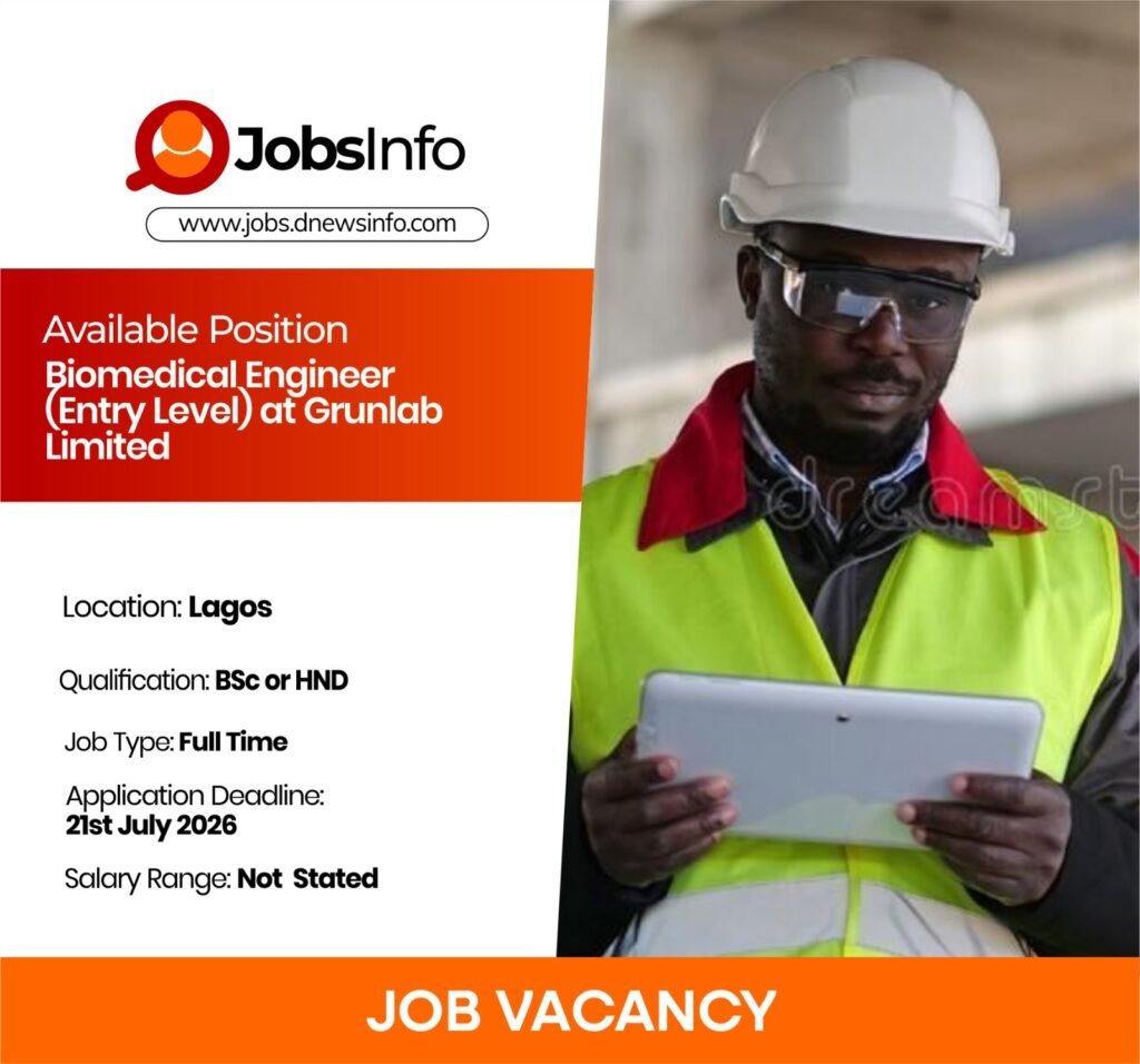 Biomedical Engineer (Entry Level) at Grunlab Limited
