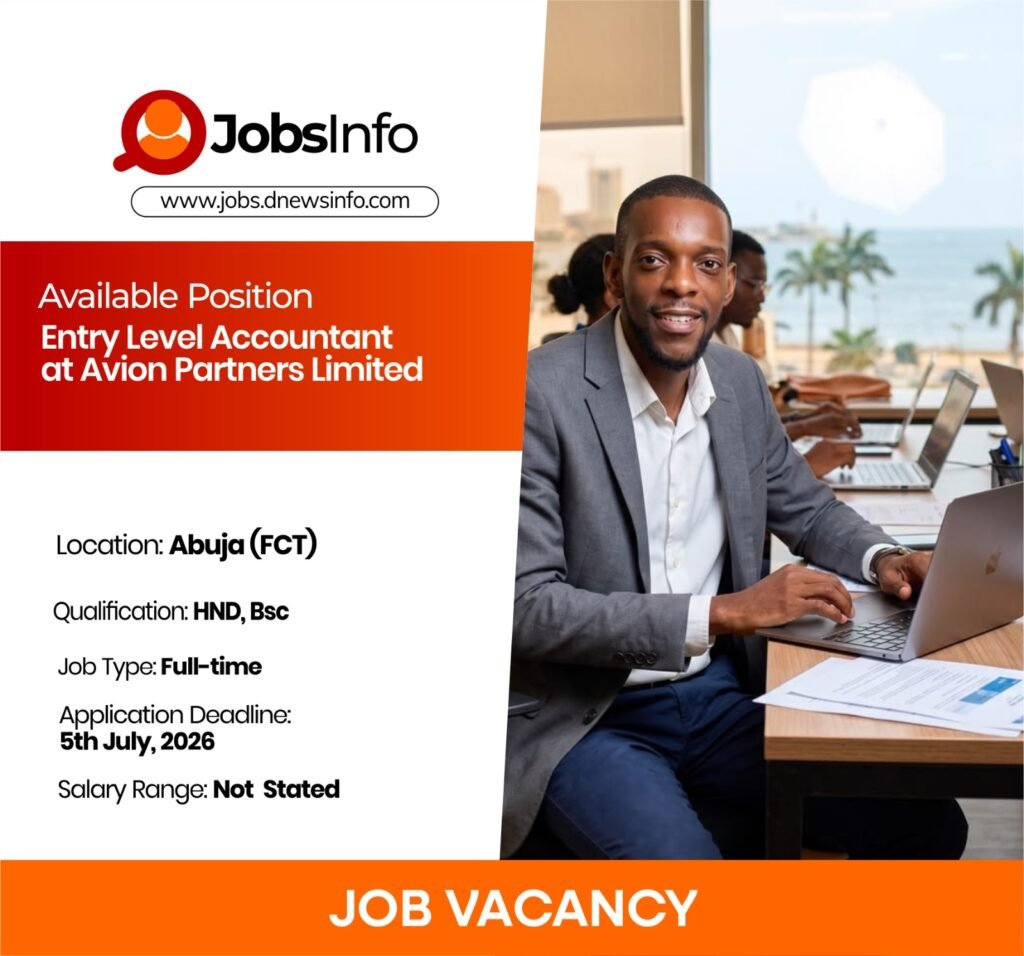 Entry Level Accountant at Avion Partners Limited