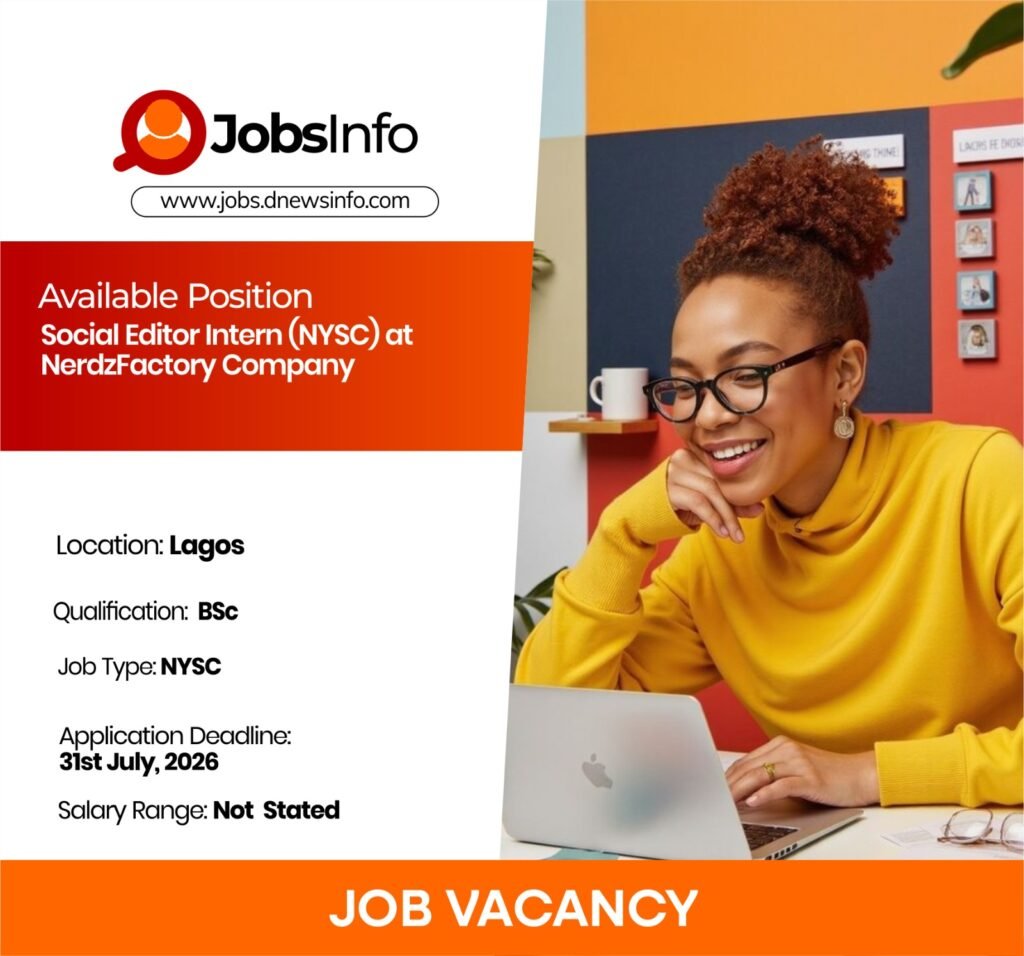 Social Editor Intern (NYSC) at NerdzFactory Company