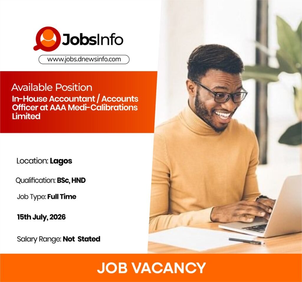 In-House Accountant / Accounts Officer at AAA Medi-Calibrations Limited