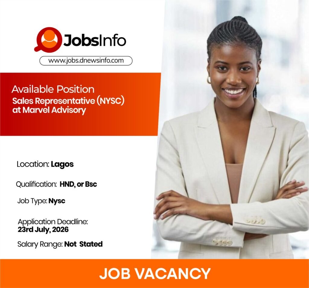 Sales Representative (NYSC) at Marvel Advisory