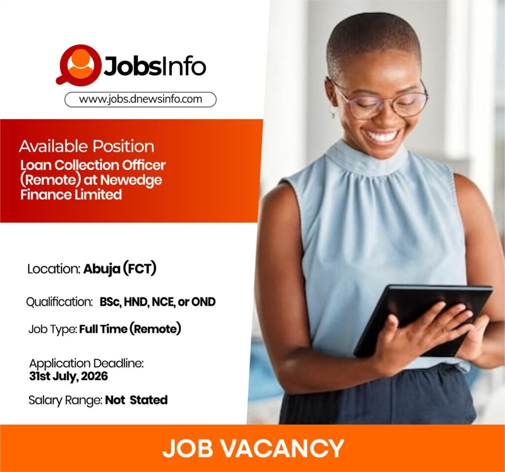 Loan Collection Officer (Remote) at Newedge Finance Limited