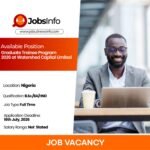 Graduate Trainee Program 2026 at Watershed Capital Limited