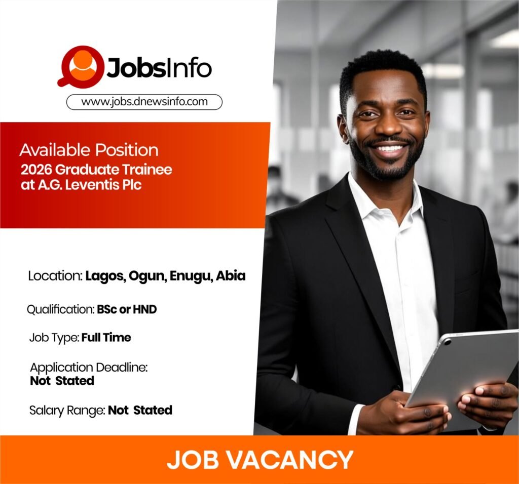 2026 Graduate Trainee at A.G. Leventis Plc