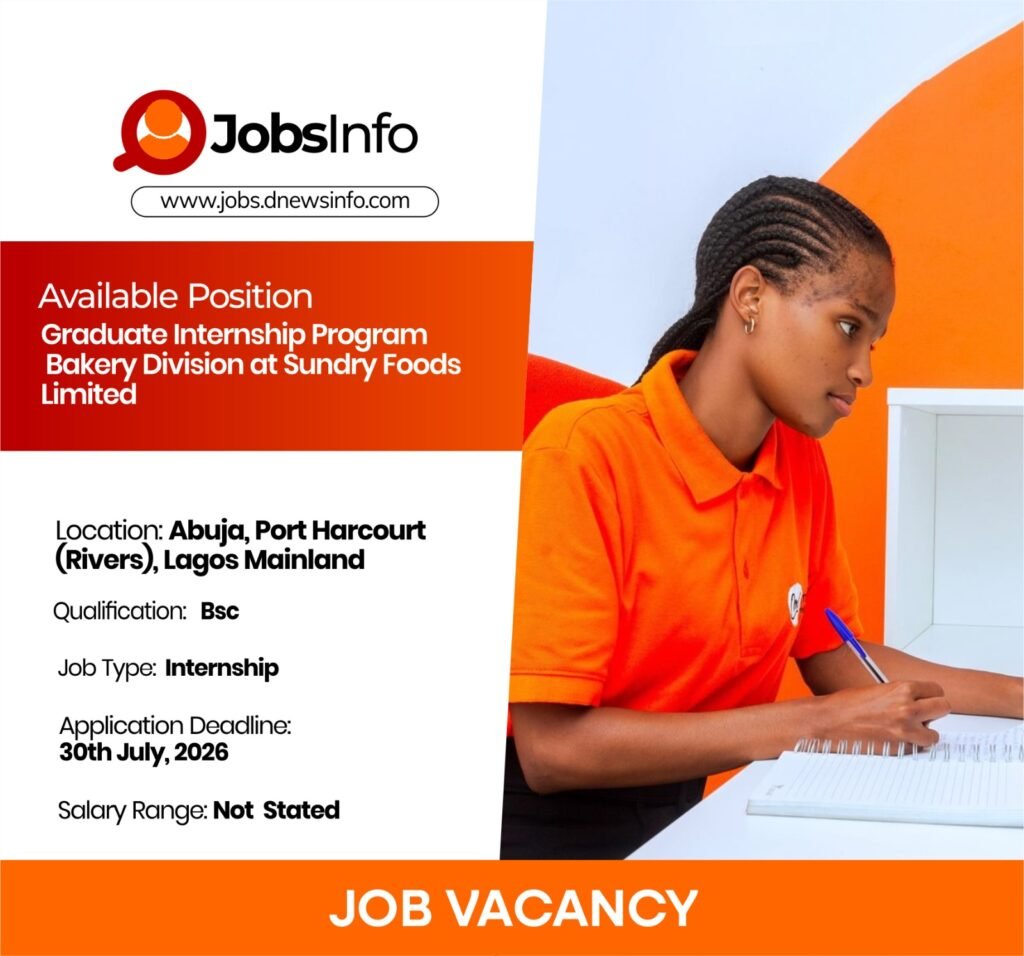 Graduate Internship Program – Bakery Division at Sundry Foods Limited