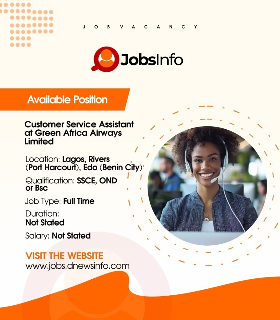 Customer Service Assistant at Green Africa Airways Limited - 11 13