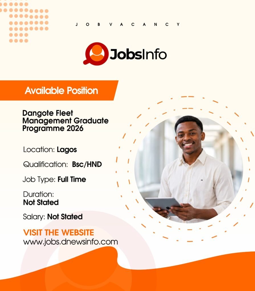 Dangote Fleet Management Graduate Programme 2026 - 11 35
