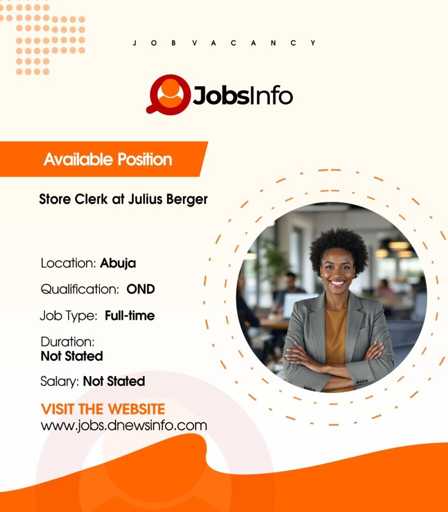 Store Clerk at Julius Berger - 11 36