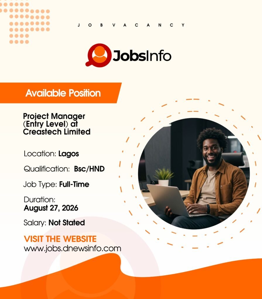 Project Manager (Entry Level) at Creastech Limited - 11 48