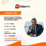Finance Intern at Machine and Equipment Corporation Africa Limited (MECA)