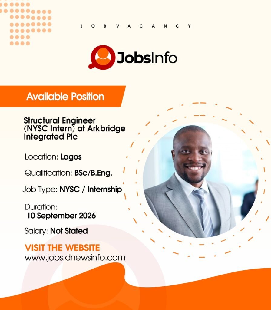 Structural Engineer (NYSC Intern) at Arkbridge Integrated Plc - 11 55
