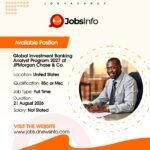 Global Investment Banking Analyst Program 2027 at JPMorgan Chase & Co.
