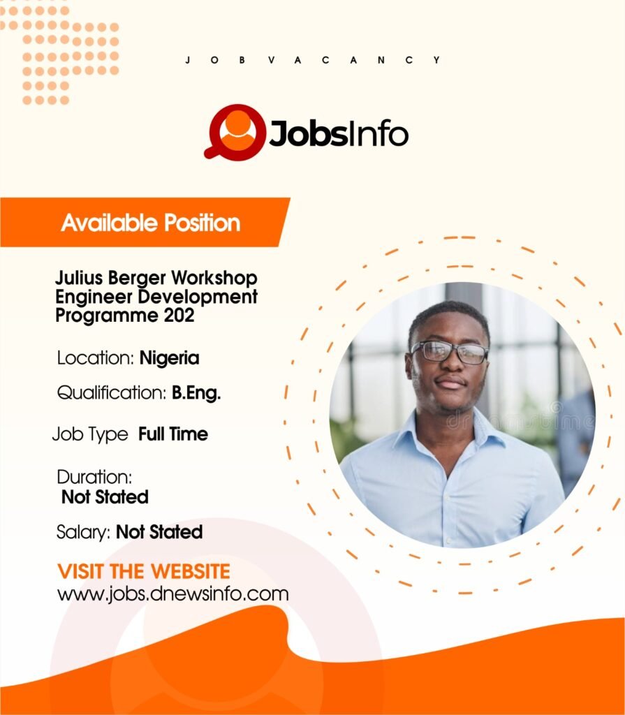 Julius Berger Workshop Engineer Development Programme 2026 - 11 10