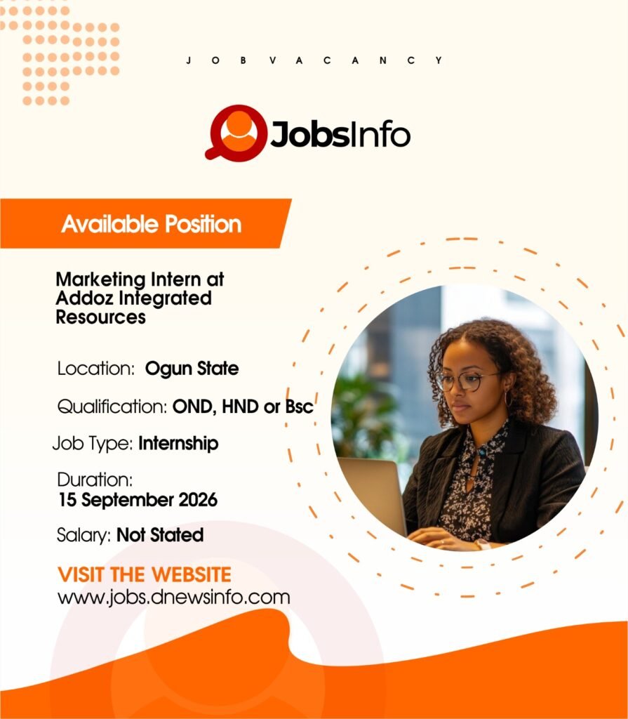 Marketing Intern at Addoz Integrated Resources - 11 2