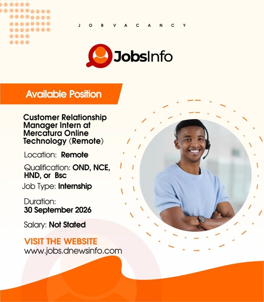 Customer Relationship Manager Intern at Mercatura Online Technology (Remote) - 11 5